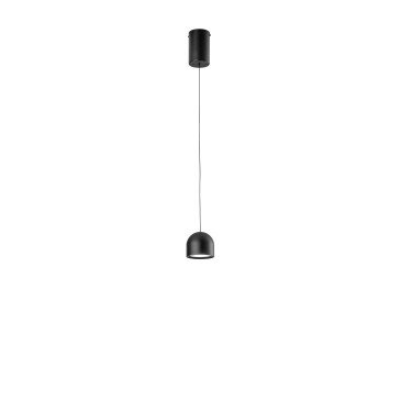 Suspension LED noire Yoyo en métal et acrylique 6W 3000K diam. 10 x 150 cm
