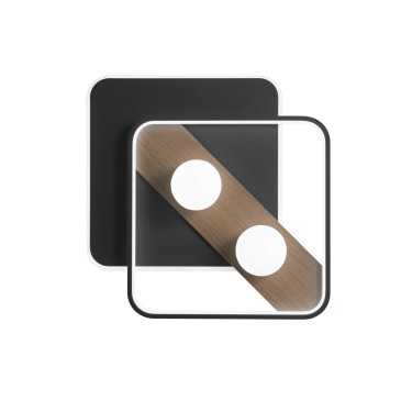 LED-Deckenleuchte „CRICKET“, Schwarz/Holz, 40 W, 4540 lm, Farbtemperatur 50 x 40 x 8 cm