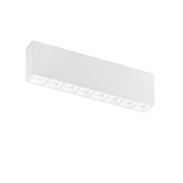 HAPIS Rechteckige Deckenleuchte Weiß 8xGU10 Mini 39x5,5x11 cm