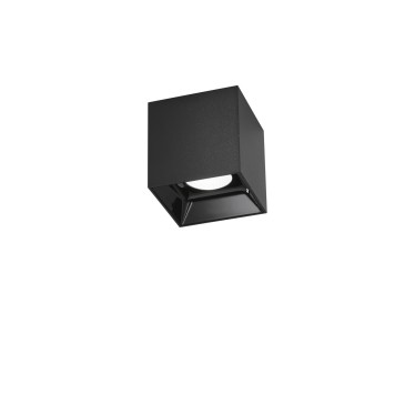 Plafonnier LED MIG anti-éblouissement 20 W 2000 lm 3000 K en acrylique noir et aluminium 11,5 x 11,5 x 11,6 cm