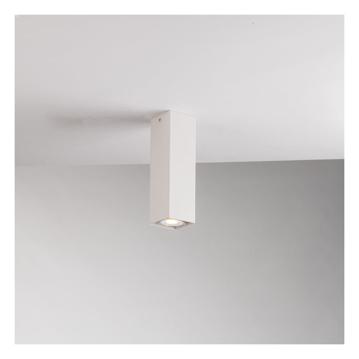 Plafonnier carré blanc Fluke 1xGU10 6x6x20cm