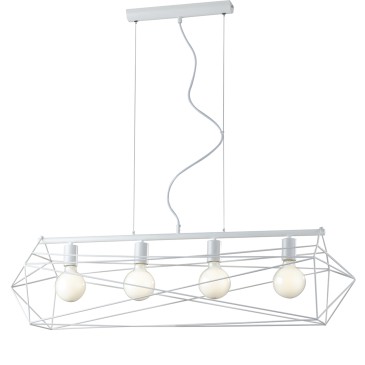 Suspension blanche ABRAXAS 4XE27 106X29,5X150CM
