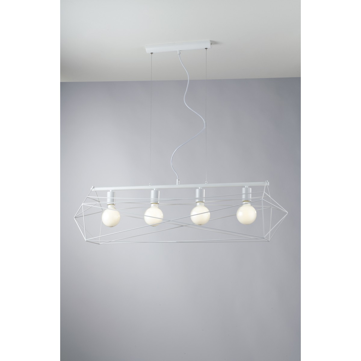 Suspension blanche ABRAXAS 4XE27 106X29,5X150CM