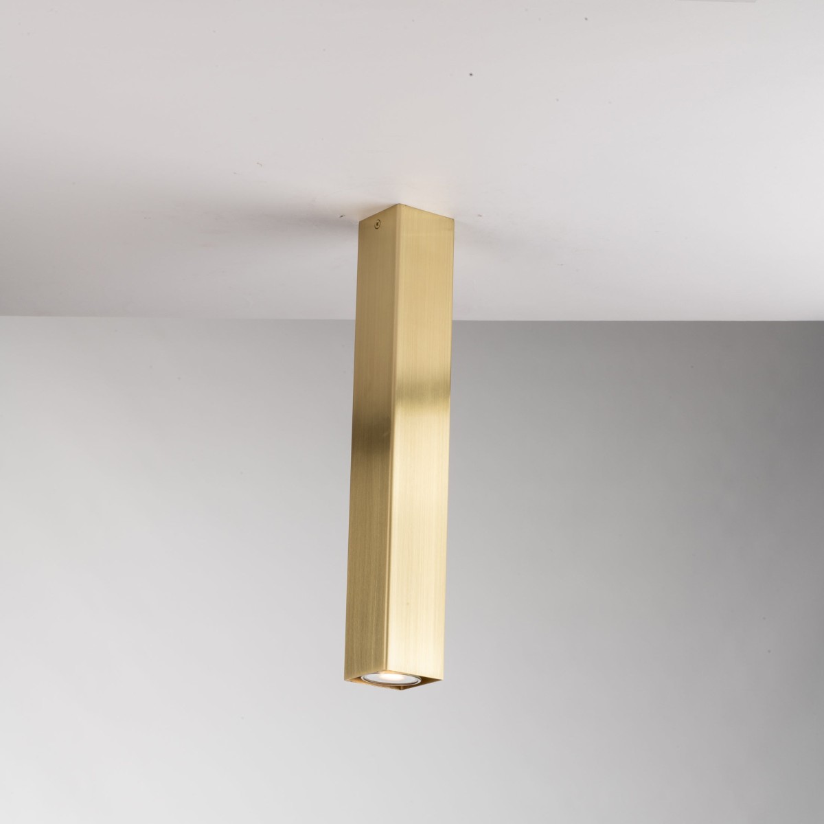 Plafonnier carré doré Fluke 1xGU10 6x6x40cm