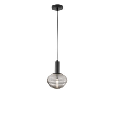 SOSPENSIONE RIPPLE NERA 1XE27 18X18X150CM