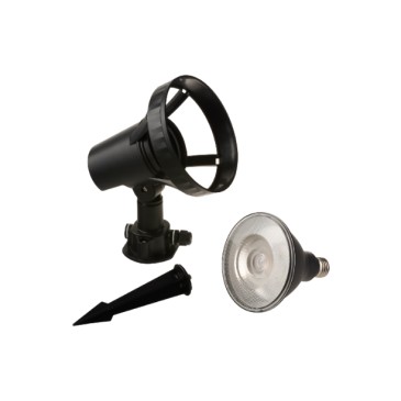 GRUBB LED-Projektor, schwarz, 1xE27, 15 W, 1100 lm, 4000 K, mit Erdspieß, 15,12 x 15,2 x 20,03 cm