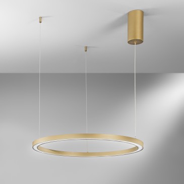 Suspension LED dorée à...