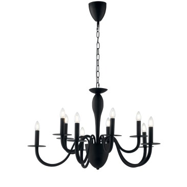 ARMSTRONG KRONLEUCHTER SCHWARZ 10XE14 92X150CM