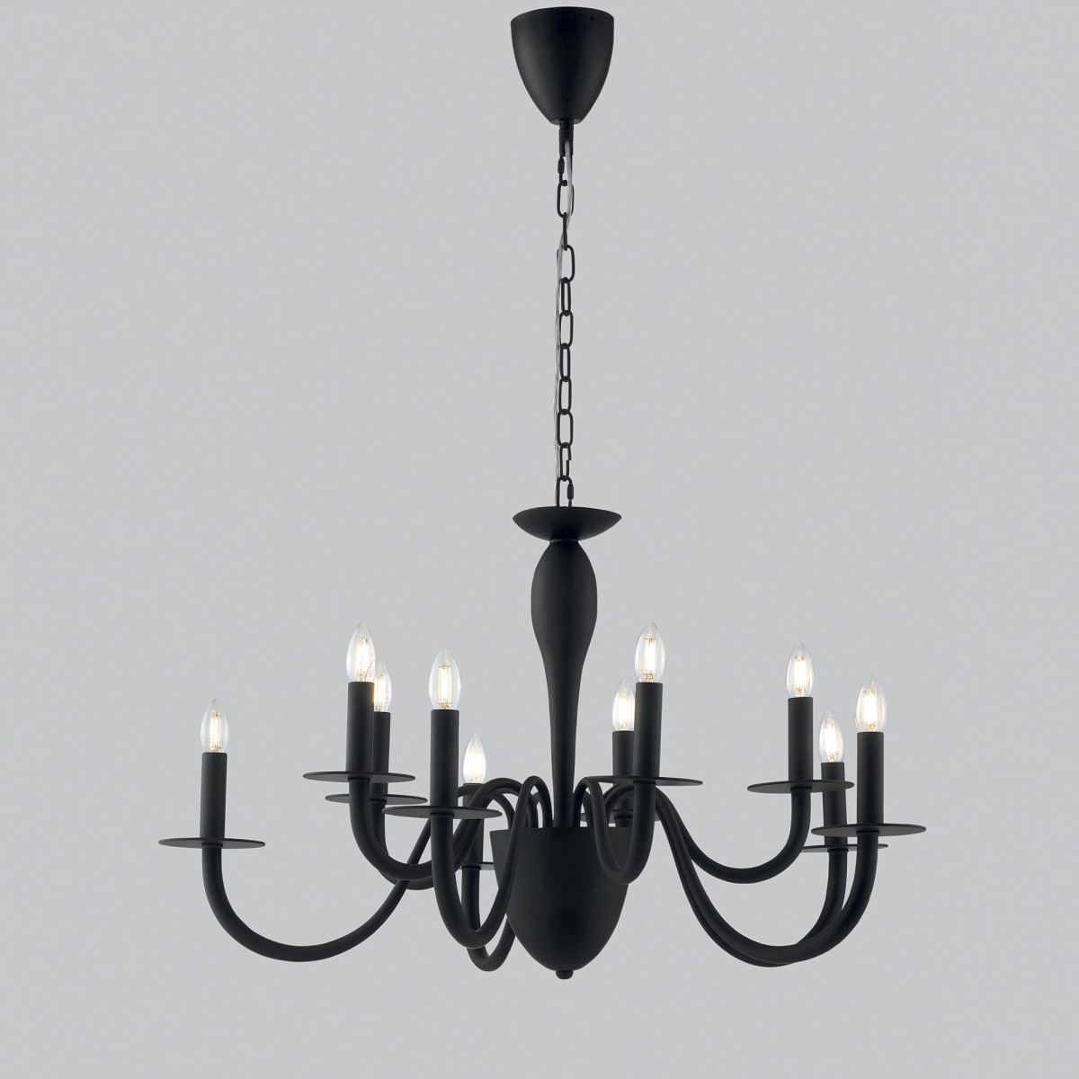 ARMSTRONG KRONLEUCHTER SCHWARZ 10XE14 92X150CM
