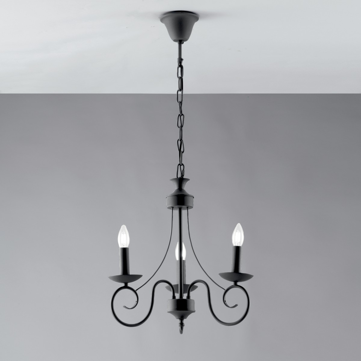 Lustre Béatrice Anthracite 3XE14 37X120cm