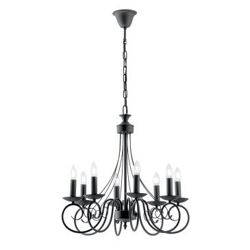 Lustre Béatrice Anthracite 8XE14 63X120cm