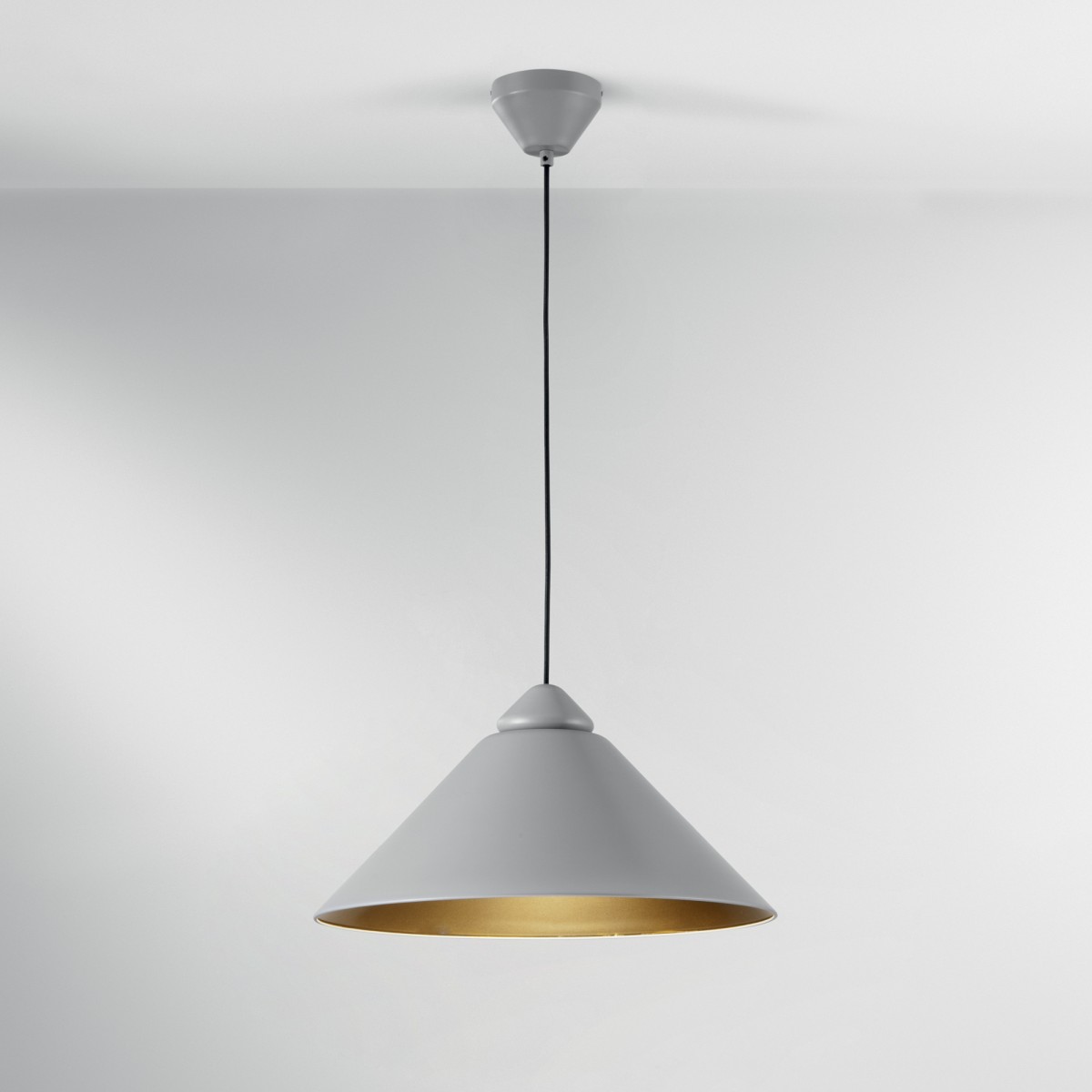 SOSPENSIONE BIGBANG GRIGIA/ORO 1XE27 49X25X183,5CM