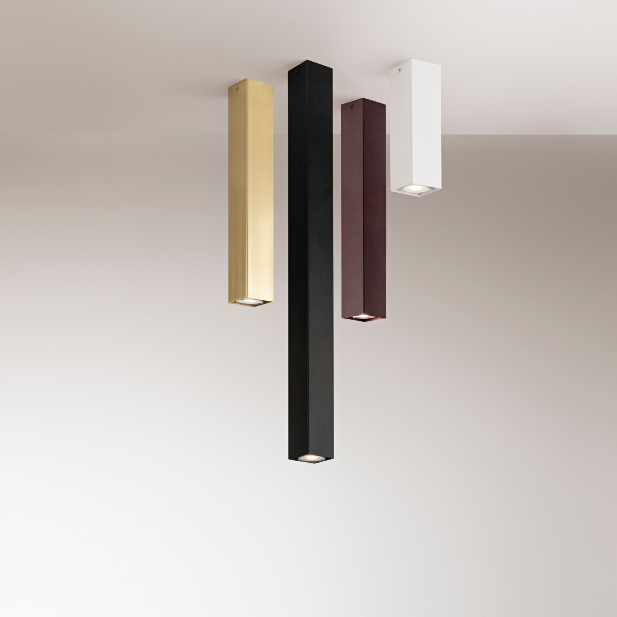 Plafonnier carré Fluke en acier Corten 1 x GU10 6 x 6 x...