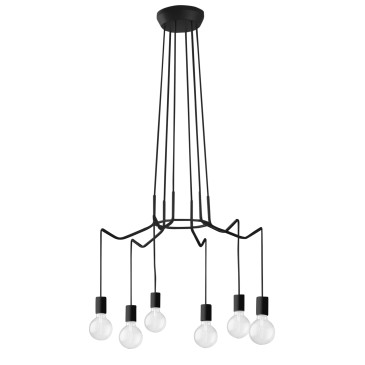 HABITAT SUSPENSION NOIRE 6XE27 66X120CM