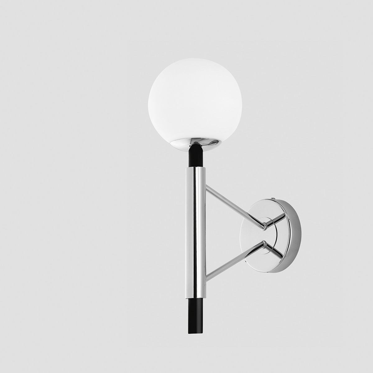 Applique murale moderne chromée et noire E14 | Mondialshop