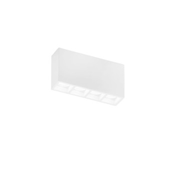 HAPIS Rechteckige Deckenleuchte Weiß 4xGU10 Mini 21x5,5x11 cm