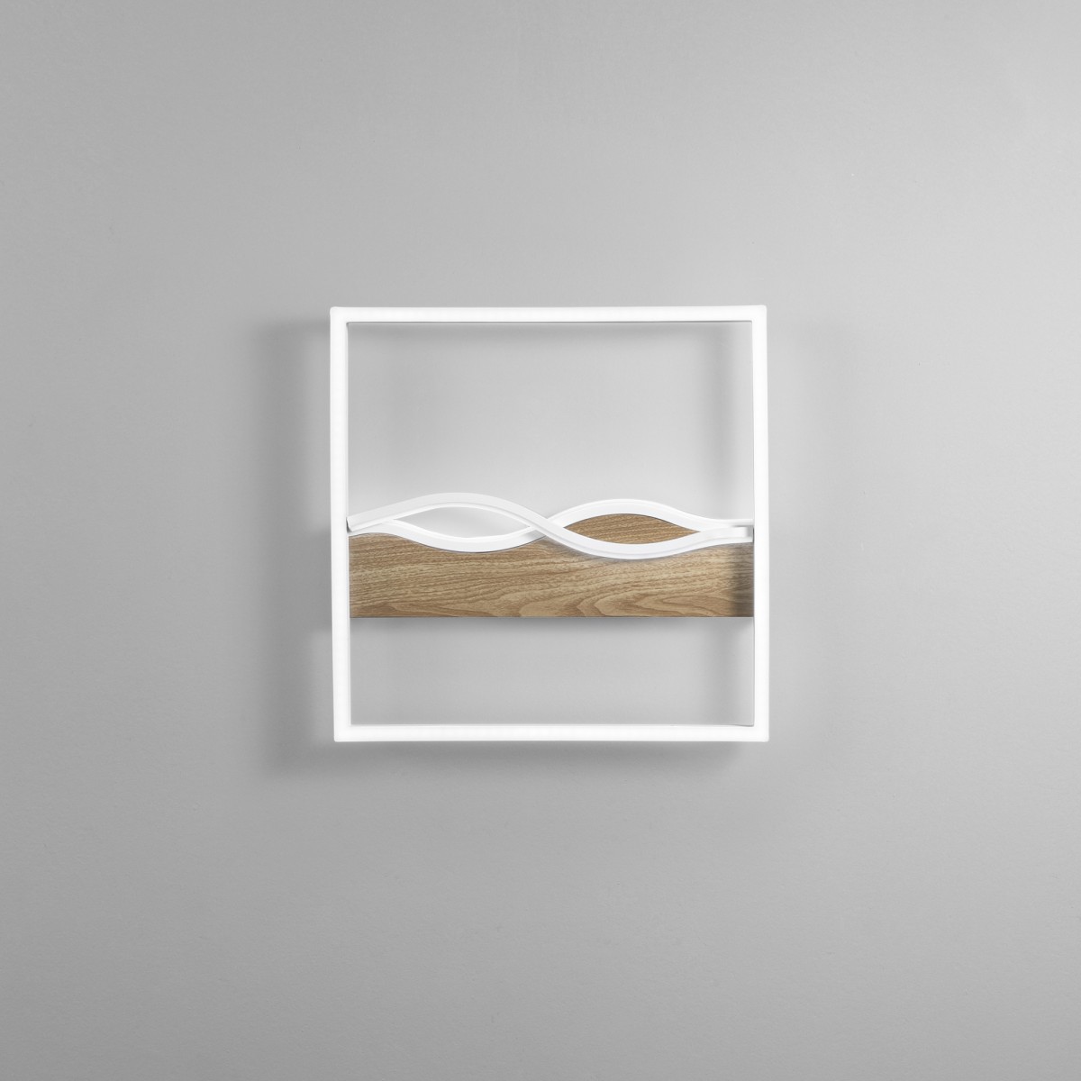 HAWAII SQUARE LED-Deckenleuchte Weiß/Holz 40W 5120LM CCT...