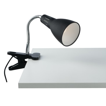 LOGIKO SCHWARZE LAMPE MIT KLEMMUNG 1XE14 11,5X7,3X36,5CM