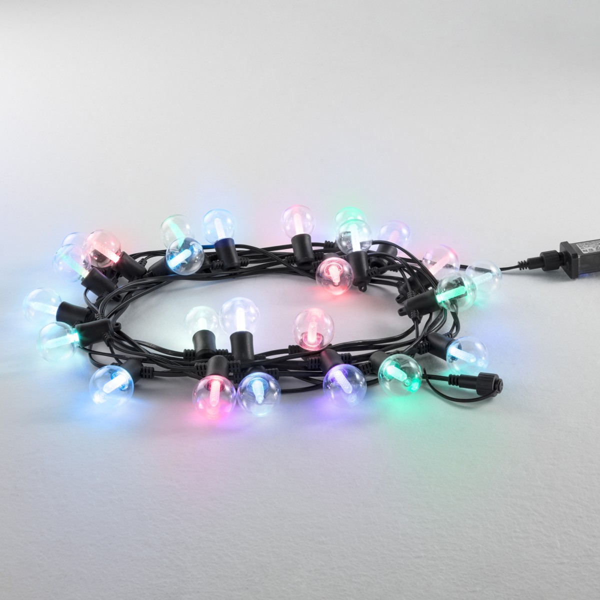STRINGA LUMINOSA LED PICNIC NERA 12XE12 10W RGB IP44...