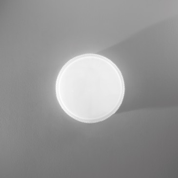 Plafonnier LED rond blanc à...