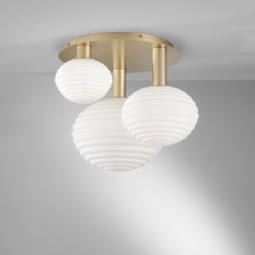 RIPPLE GOLD Deckenleuchte 3xE27 53,5x39x48cm