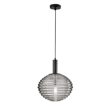 SOSPENSIONE RIPPLE NERA 1XE27 32X32X150CM