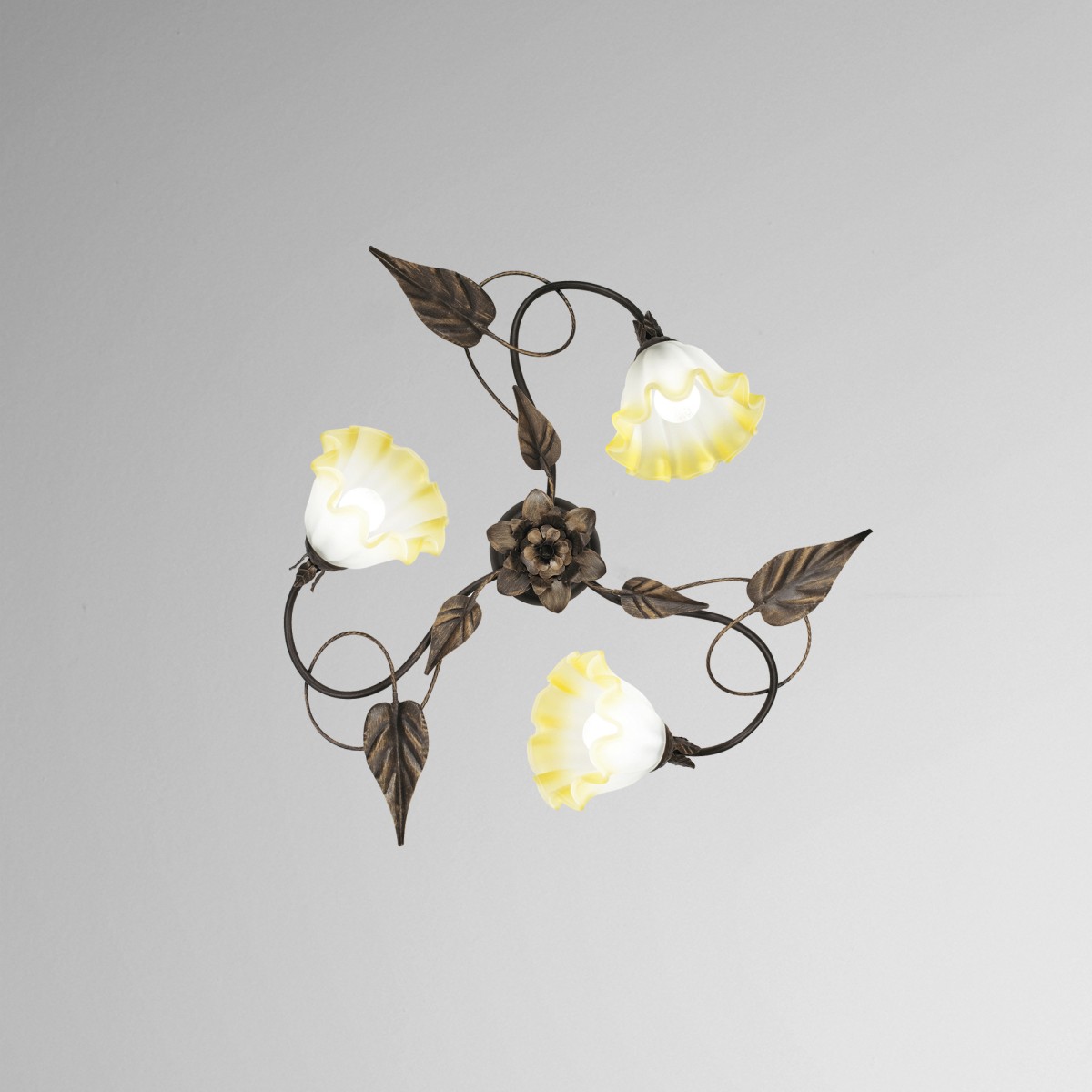 PLAFONIERA TRISTANO MARRONE 3XE14 68X20CM