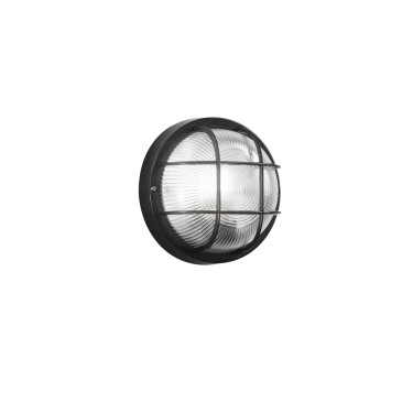 PLAFONIERA TURTLE NERA TONDA 1XE27 IP54 18,5X10X5CM
