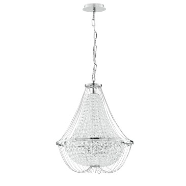 Suspension chromée Vienne 4XE14 45X120CM
