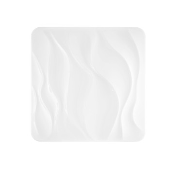 Plafonnier LED blanc ondulé 66 W 6540 lm, température de couleur variable, Wi-Fi avec télécommande, 64 x 10 x 64 cm
