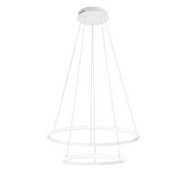 Suspension LED blanche Axis 31 W 2635 lm CCT + RGB numérique avec télécommande 60/40 x 150 cm
