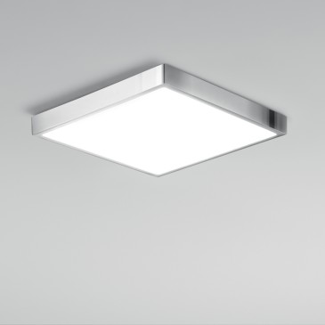 Plafonnier LED carré chromé...