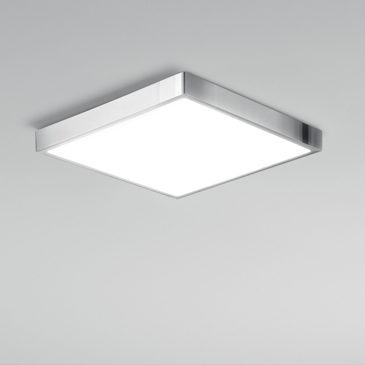 PLAFONIERA LED DOMO CROMO QUADRATA 24W 2700LM 4000K IP44...