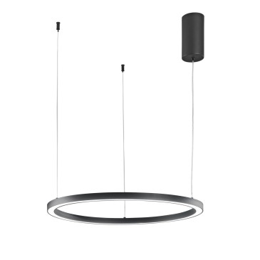 Suspension LED à anneaux noirs 30W 4500LM CCT 60X60X150CM