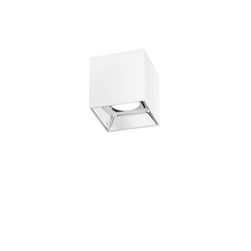 PLAFONIERA LED MIG BIANCA E CROMO IN ACRILICO E ALLUMINIO 20W 2000LM 4000K ANTIABBAGLIAMENTO 11,5X11