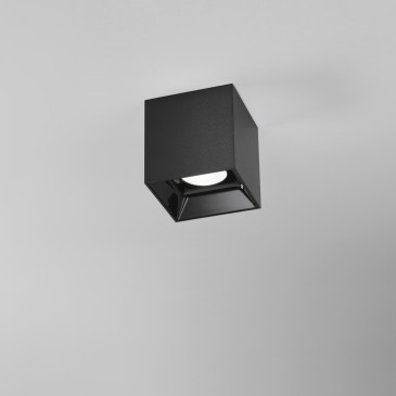 Plafonnier LED carré noir...