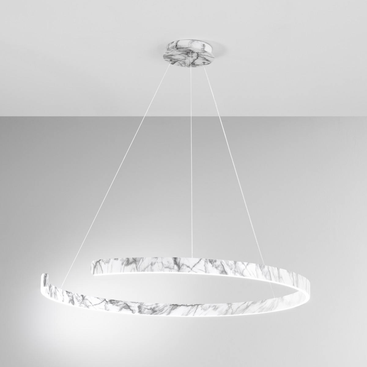 SOSPENSIONE LED NAVEL MARMO 50W 6600LM CCT 100X100X150CM