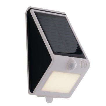 Applique murale LED blanche ouverte 3W 300LM 4000K avec panneau solaire et capteur IP54 9,5 x 8,6 x 18,8 cm