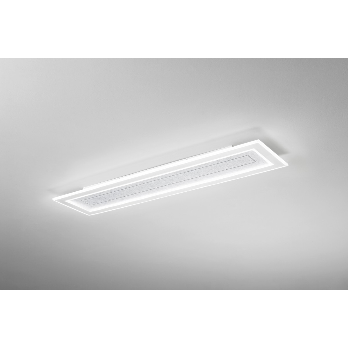 Plafonnier rectangulaire gris AUX en PMMA 40 W,...