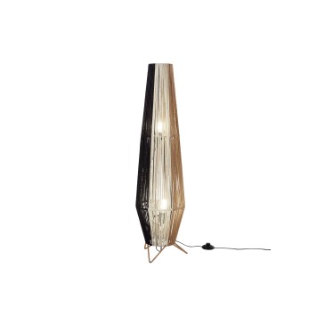 LUME COCONUT NERO+BIANCO+MARRONE IN METALLO 2XE27 40W LAMP SIZE D25xH90CM STRUTTURA D25XH100CM