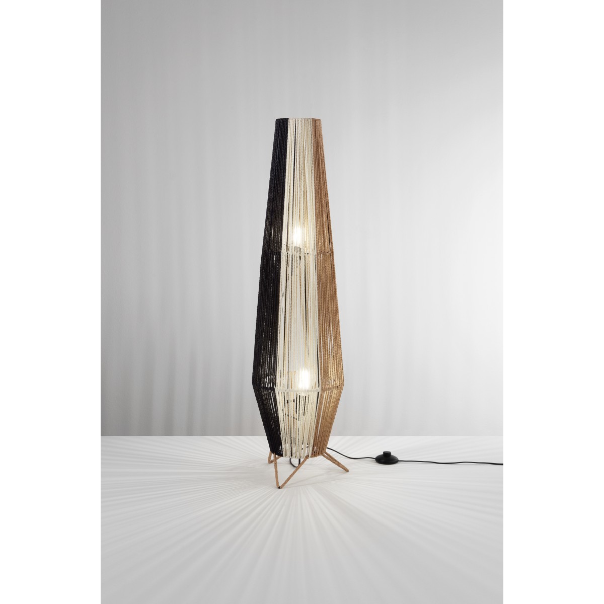 Lampe Coconut Light noire, blanche et marron en métal, 2...