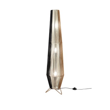 LUME COCONUT NERO+BIANCO+MARRONE IN METALLO 3XE27 40W LAMP SIZE D25xH110CM STRUTTURA D25XH120CM