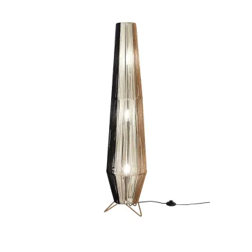 LUME COCONUT NERO+BIANCO+MARRONE IN METALLO 3XE27 40W LAMP SIZE D25xH110CM STRUTTURA D25XH120CM