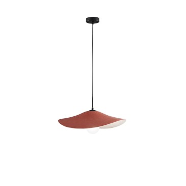 SOSPENSIONE LENGLEN IN FELTRO ARANCIONE CAVO 2M PARALUME 50CM 1XE27