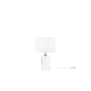 LUME LONDON BIANCO IN VETRO E PARALUME IN TESSUTO 1XE14 STRUTTURA D18X30.1CM PARALUME D18X15CM