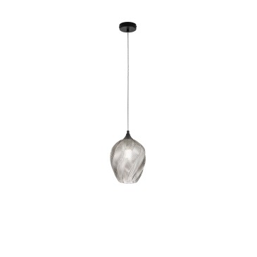 SOSPENSIONE MAJESTY GRIGIA IN VETRO 1XE27 20X120CM