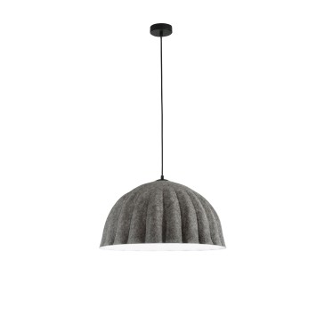 MIDI-Aufhängung aus grauem/weißem Filz, 2 m Kabel, 53 cm Lampenschirm, 1 x E27
