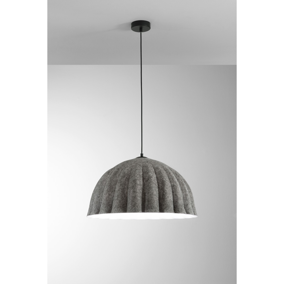 SOSPENSIONE MIDI IN FELTRO GRIGIO/BIANCO CAVO 2M PARALUME...