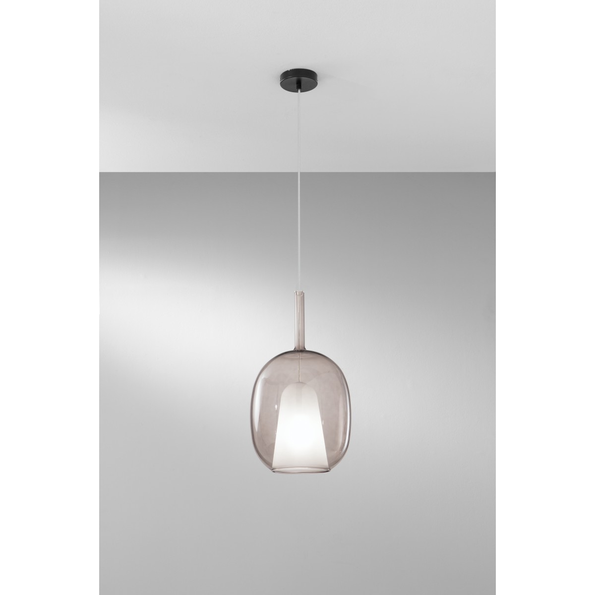 SOSPENSIONE PIREX MARRONE IN VETRO 1XE27
