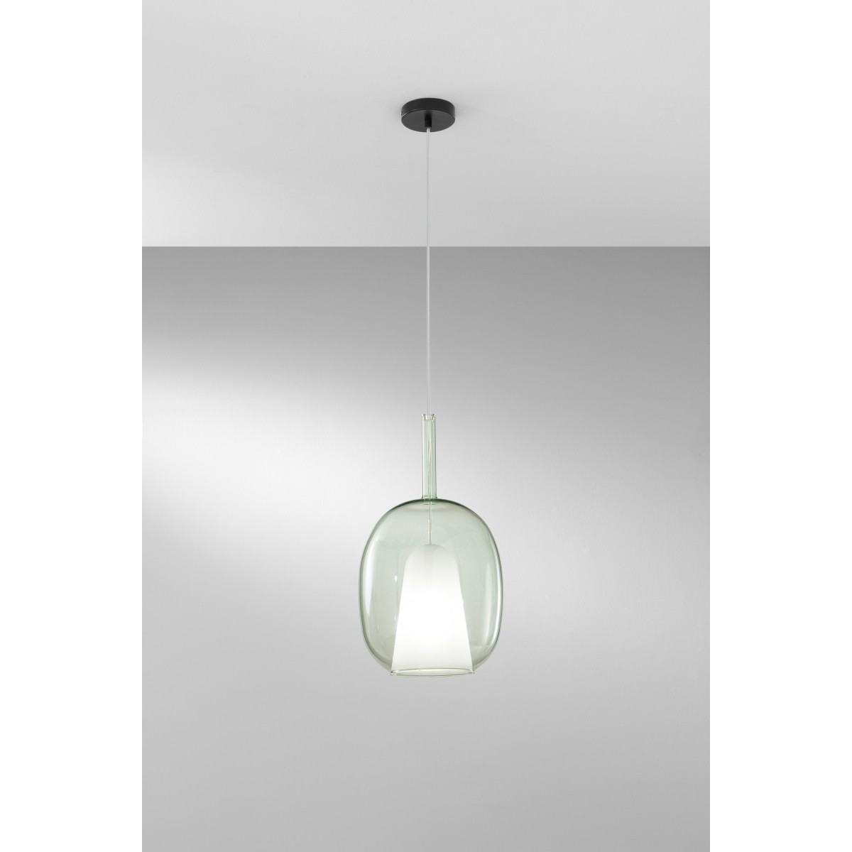 SUSPENSION EN VERRE PYREX VERT 1XE27